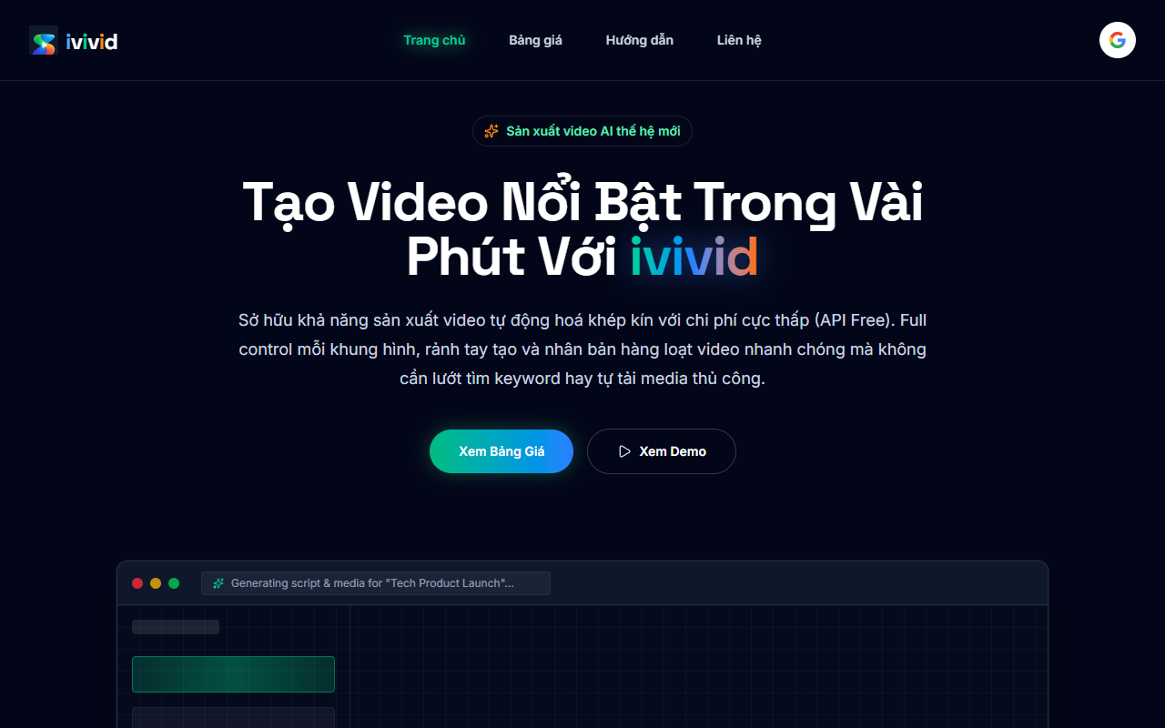 Ảnh chụp trang chủ vid.ivi.vn