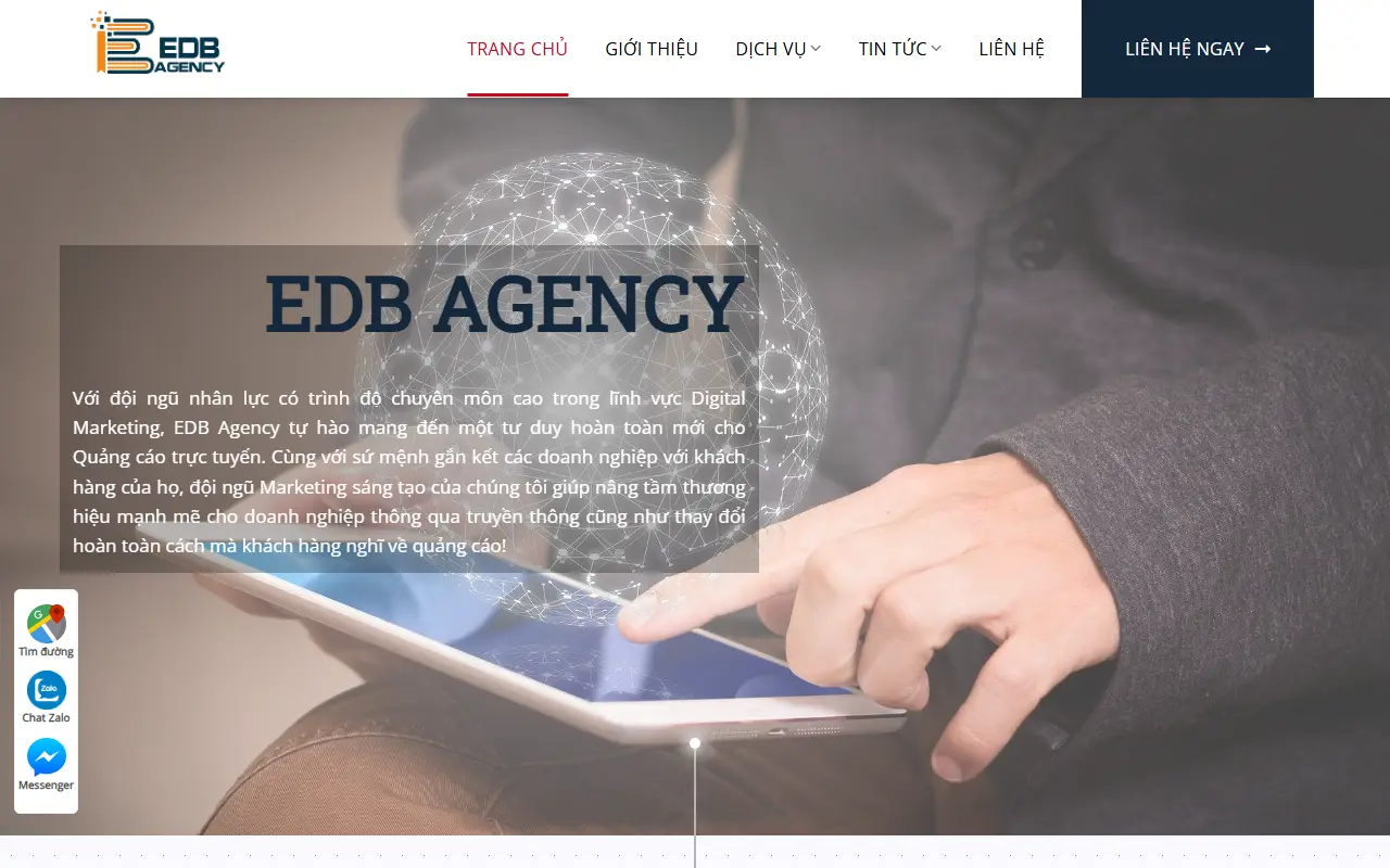 Ảnh trang chủ mẫu website marketing & quảng cáo agency.ivi.vn