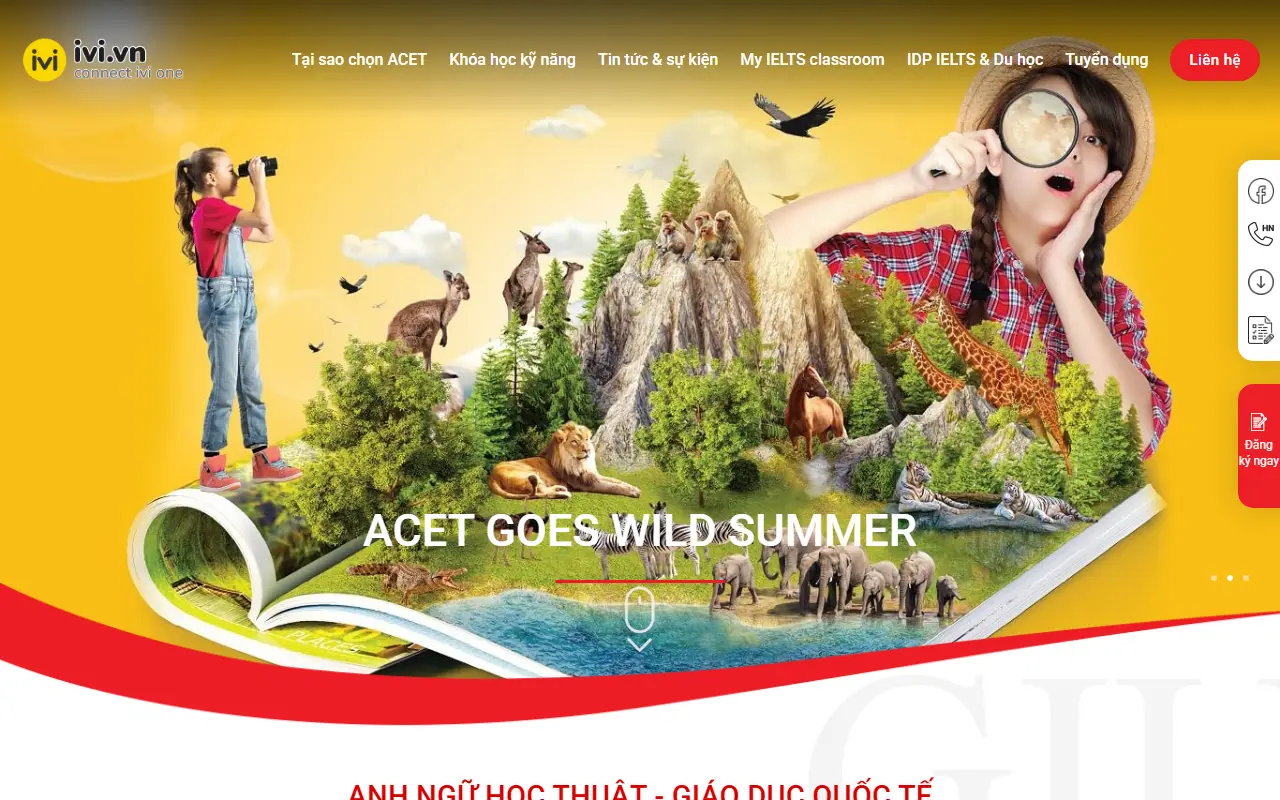 Mẫu website Trung tâm Anh ngữ – Luyện thi và giao tiếp