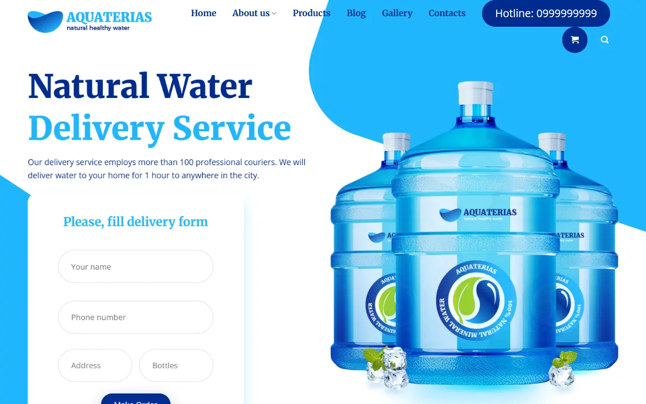 Ảnh trang chủ mẫu website thuỷ sinh & cá cảnh aqua.ivi.vn
