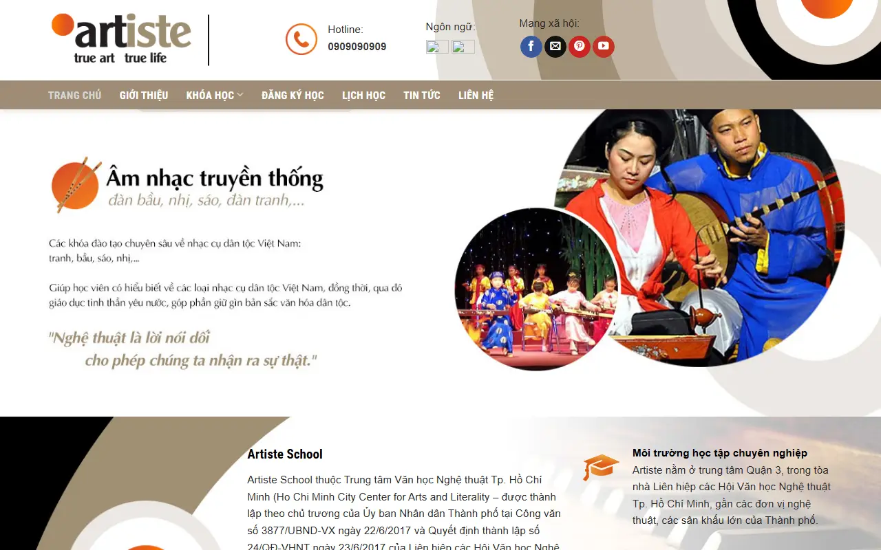 Mẫu website Tranh & Mỹ thuật – Tranh trang trí và mỹ thuật ứng dụng