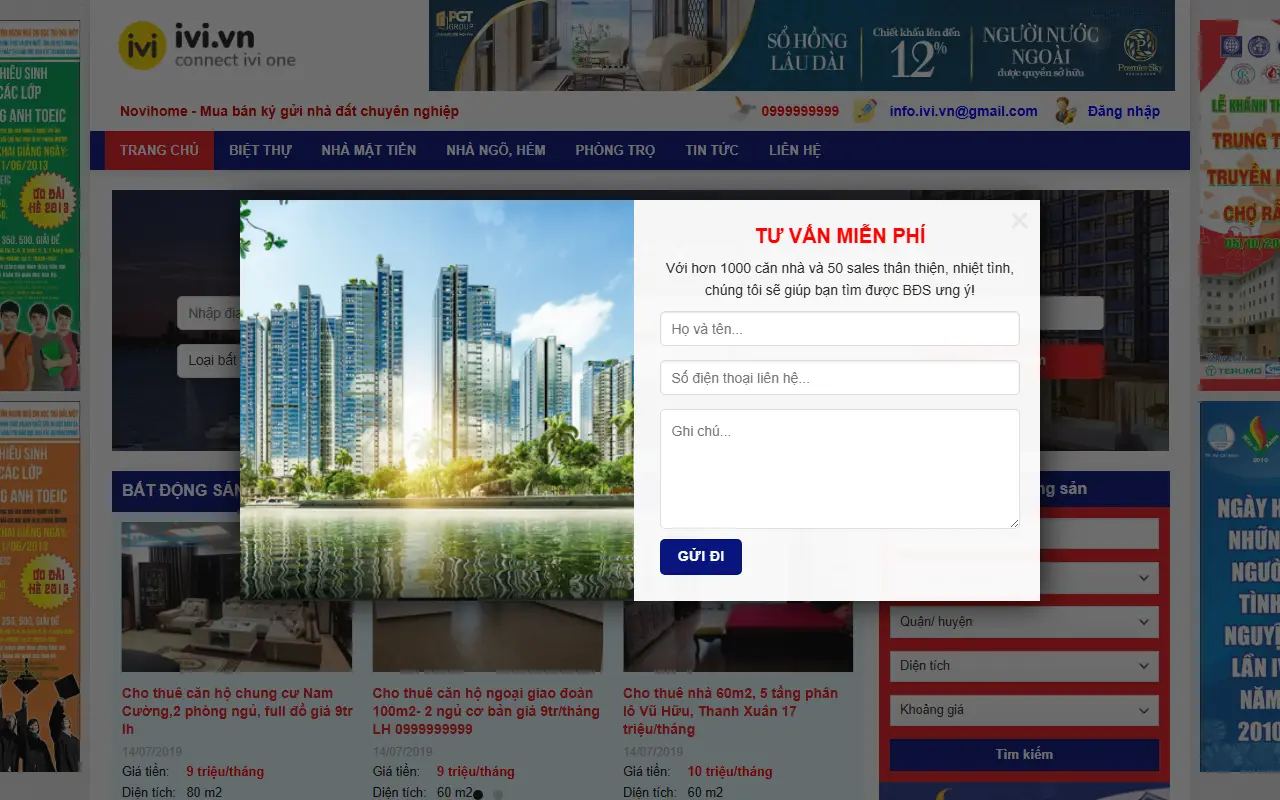 Mẫu website Mẫu web rao vặt bất động sản #1