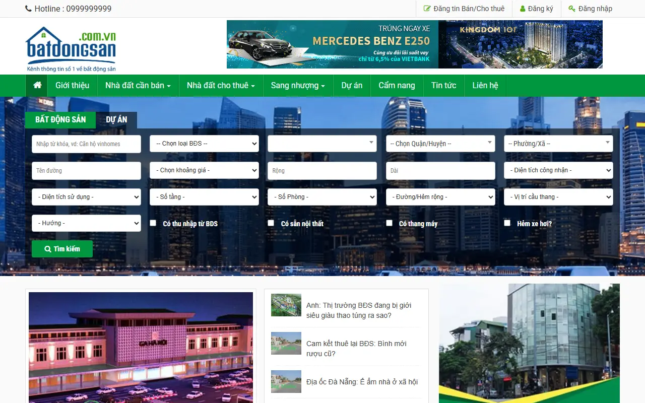 Mẫu website Mẫu web bất động sản – dự án căn hộ