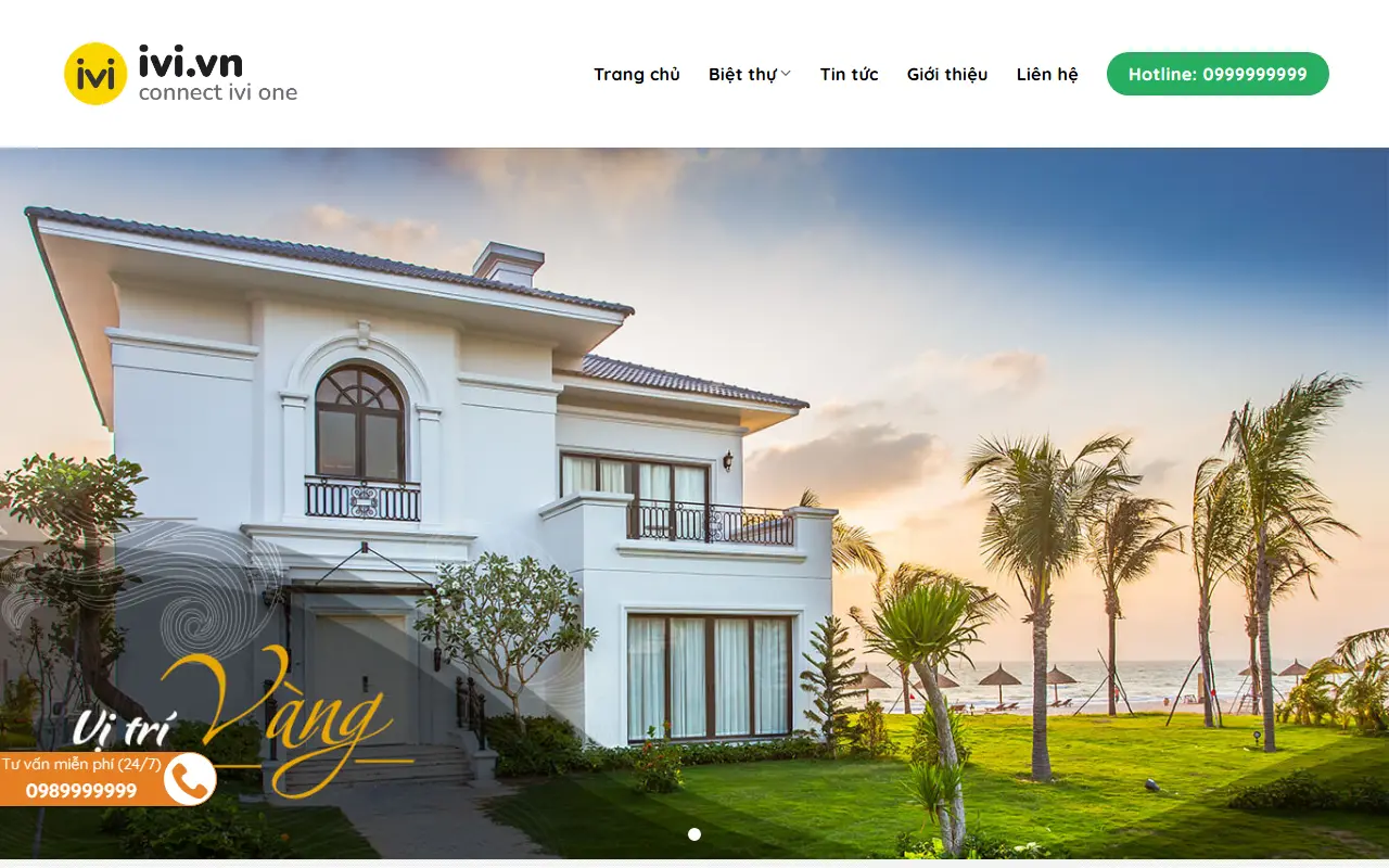 Ảnh trang chủ mẫu website bất động sản bds21.ivi.vn