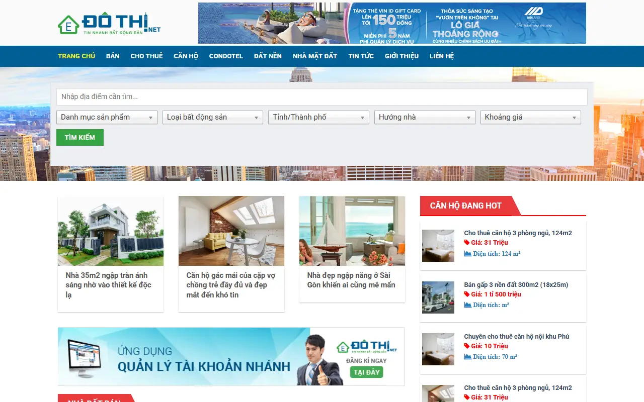 Mẫu website BDS 28 – Mẫu website Bất Động Sản
