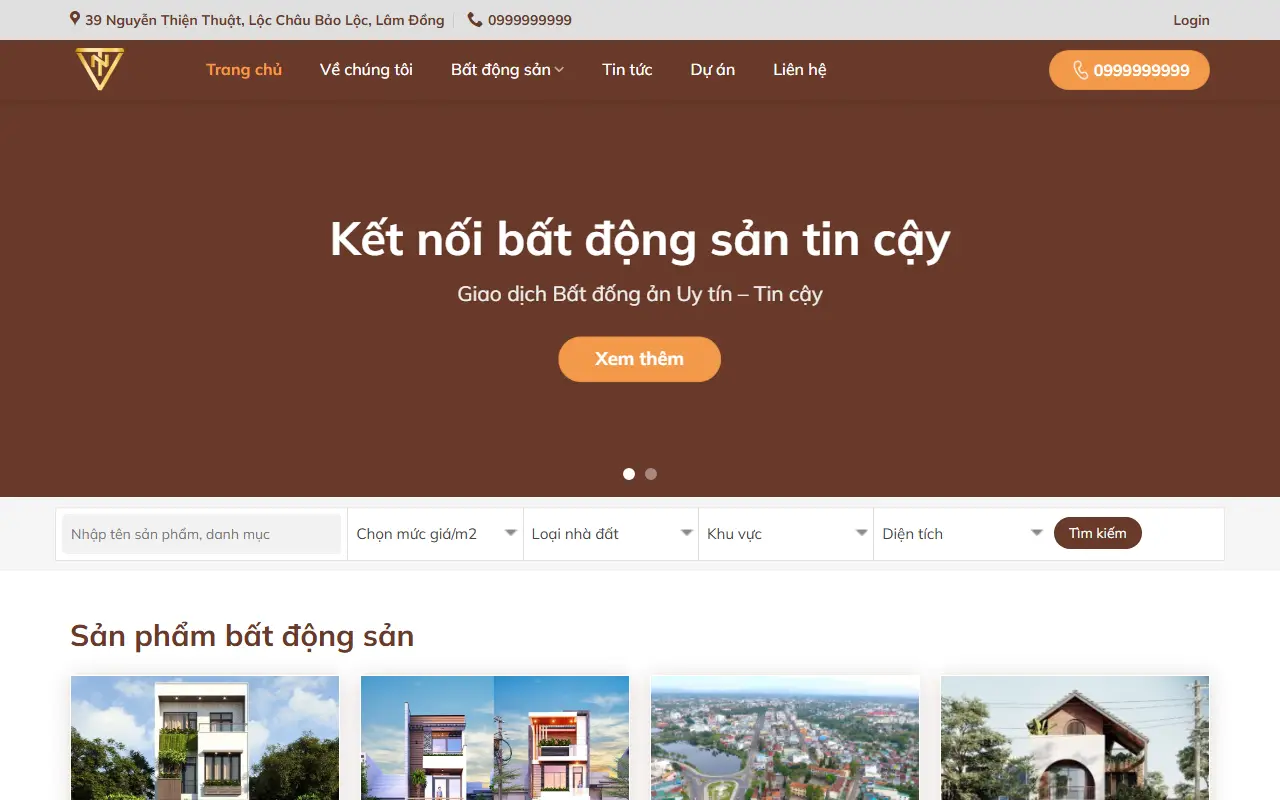 Mẫu website Mẫu web bất động sản #2