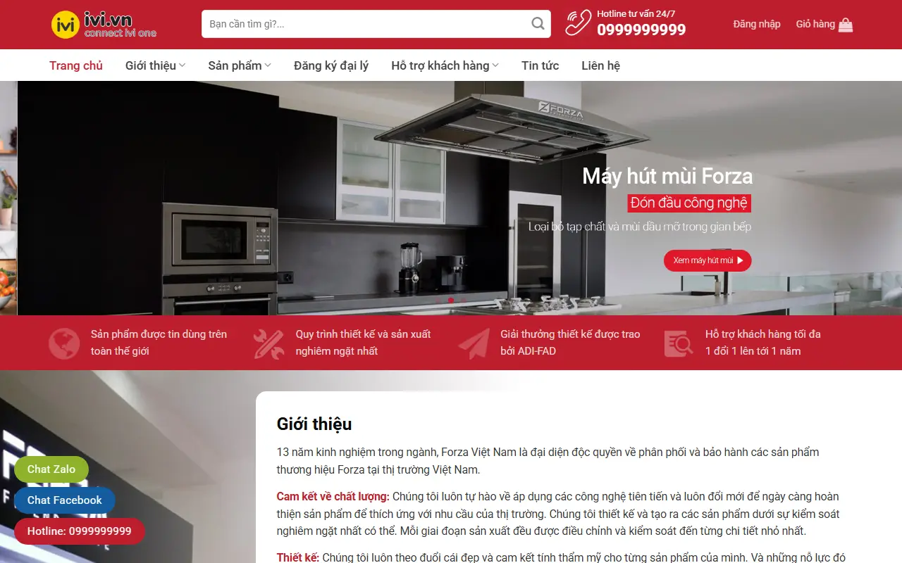 Mẫu website Mẫu website bán bếp từ