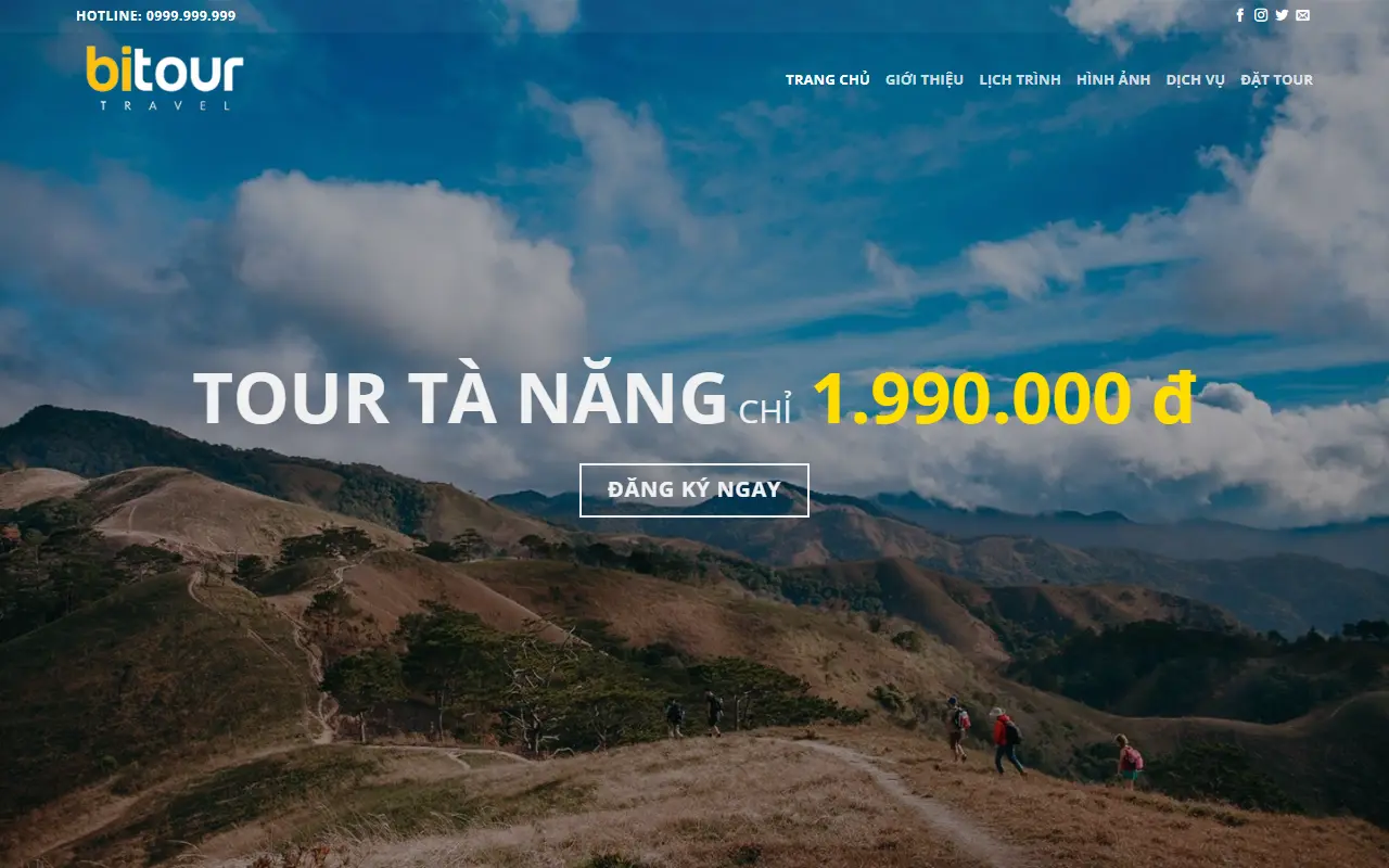 Ảnh trang chủ mẫu website du lịch & tour bitour.ivi.vn
