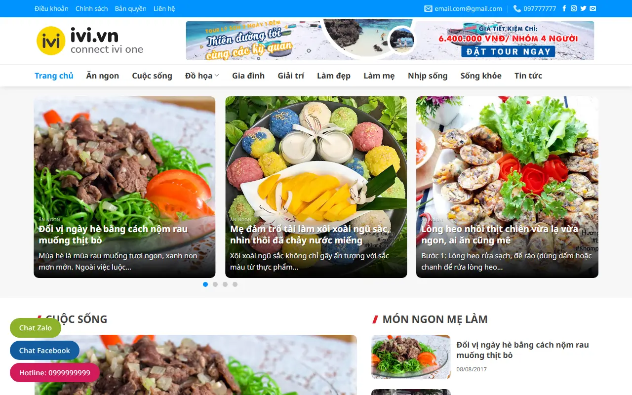 Mẫu website Mẫu web blog du lịch