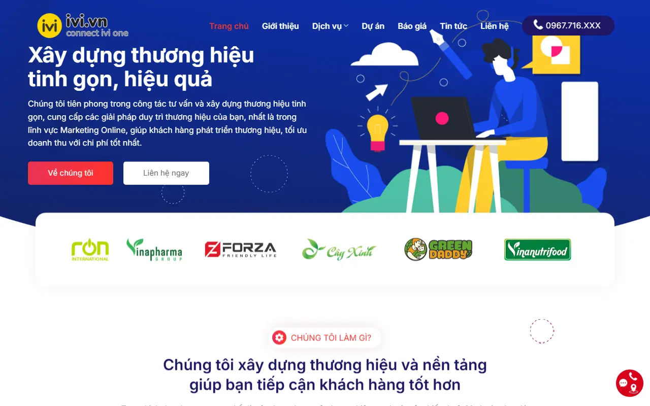 Mẫu website Mẫu web công ty thiết kế thương hiệu