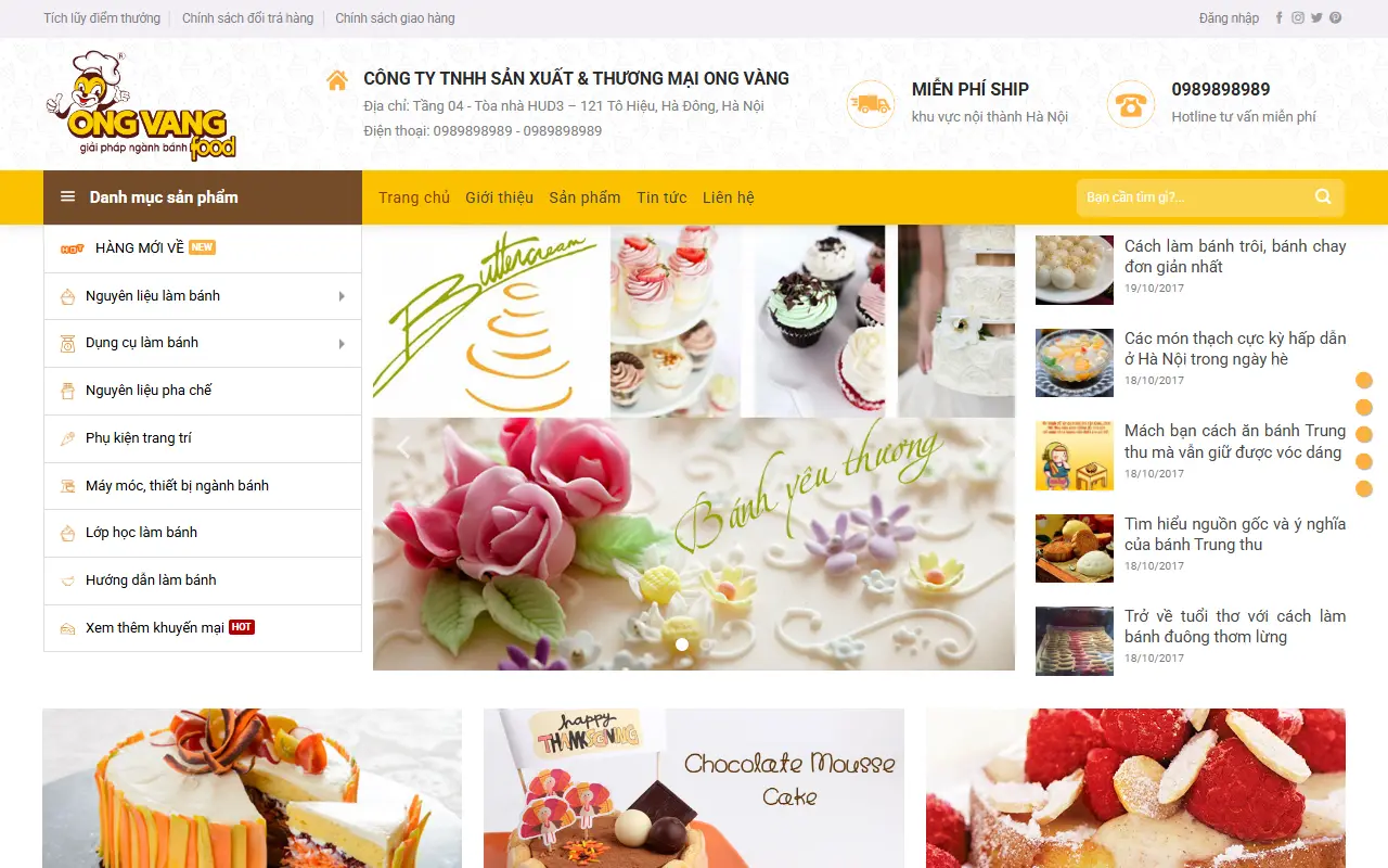 Ảnh trang chủ mẫu website bánh ngọt & tiệm bánh cake.ivi.vn