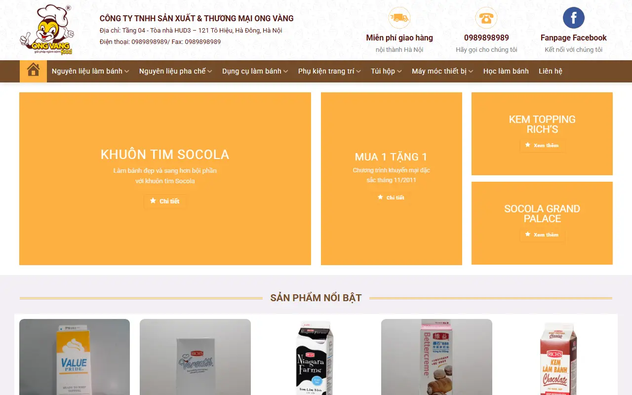 Mẫu website Tiệm bánh #2