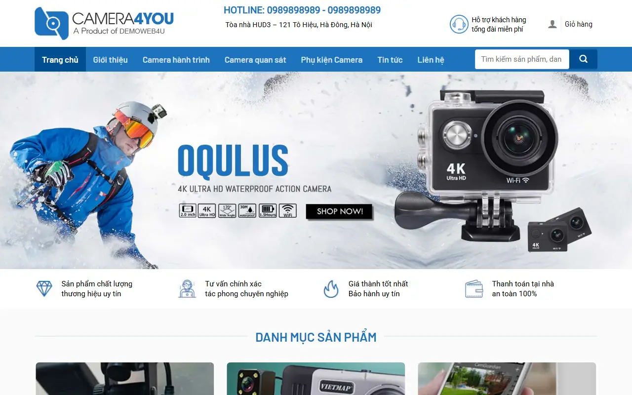 Ảnh trang chủ mẫu website camera & an ninh camera.ivi.vn