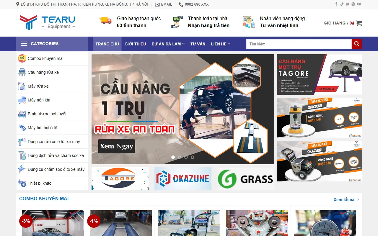 Mẫu website bán cầu nâng