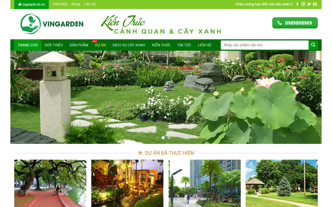 Mẫu website Cây xanh
