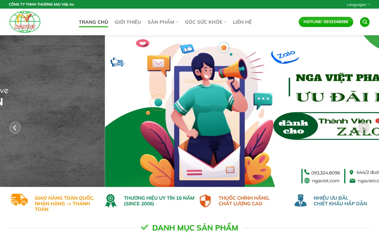Mẫu website Việt An