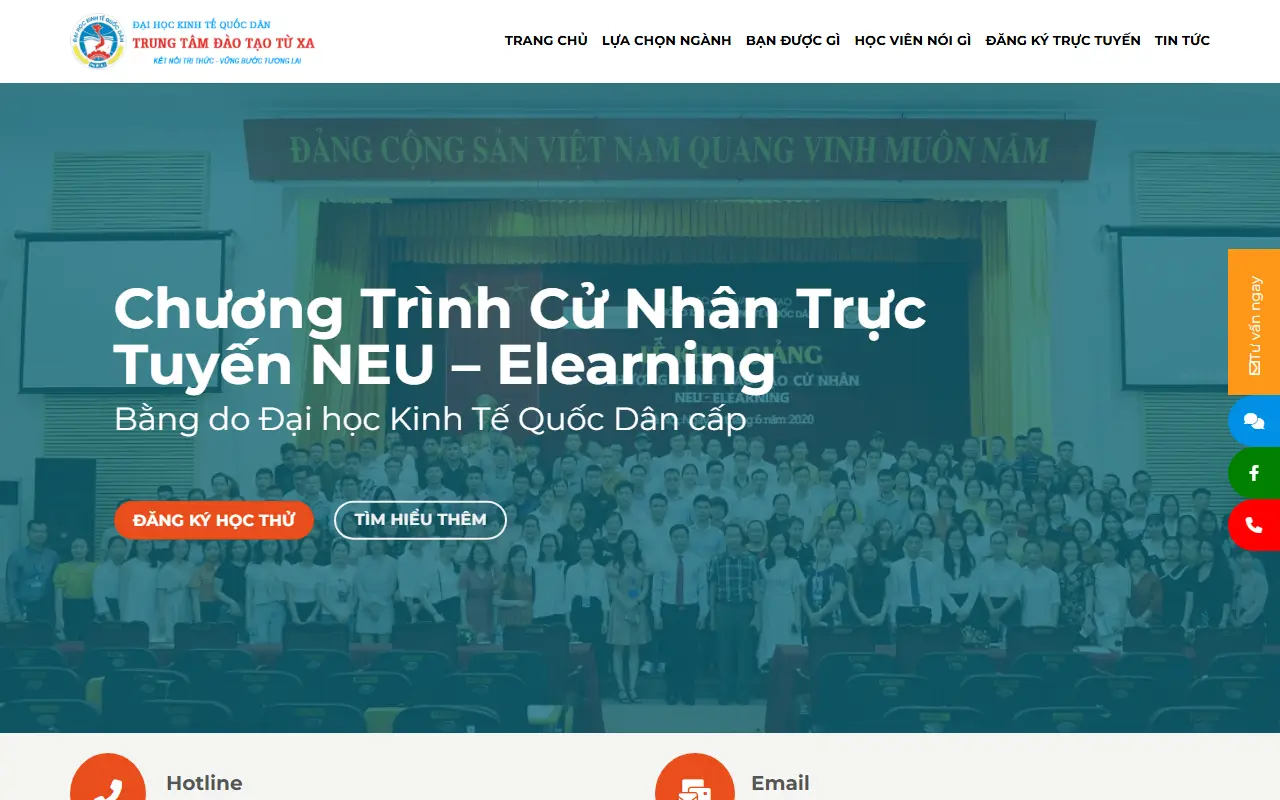 Mẫu website Chương trình đào tạo cử nhân trực tuyến