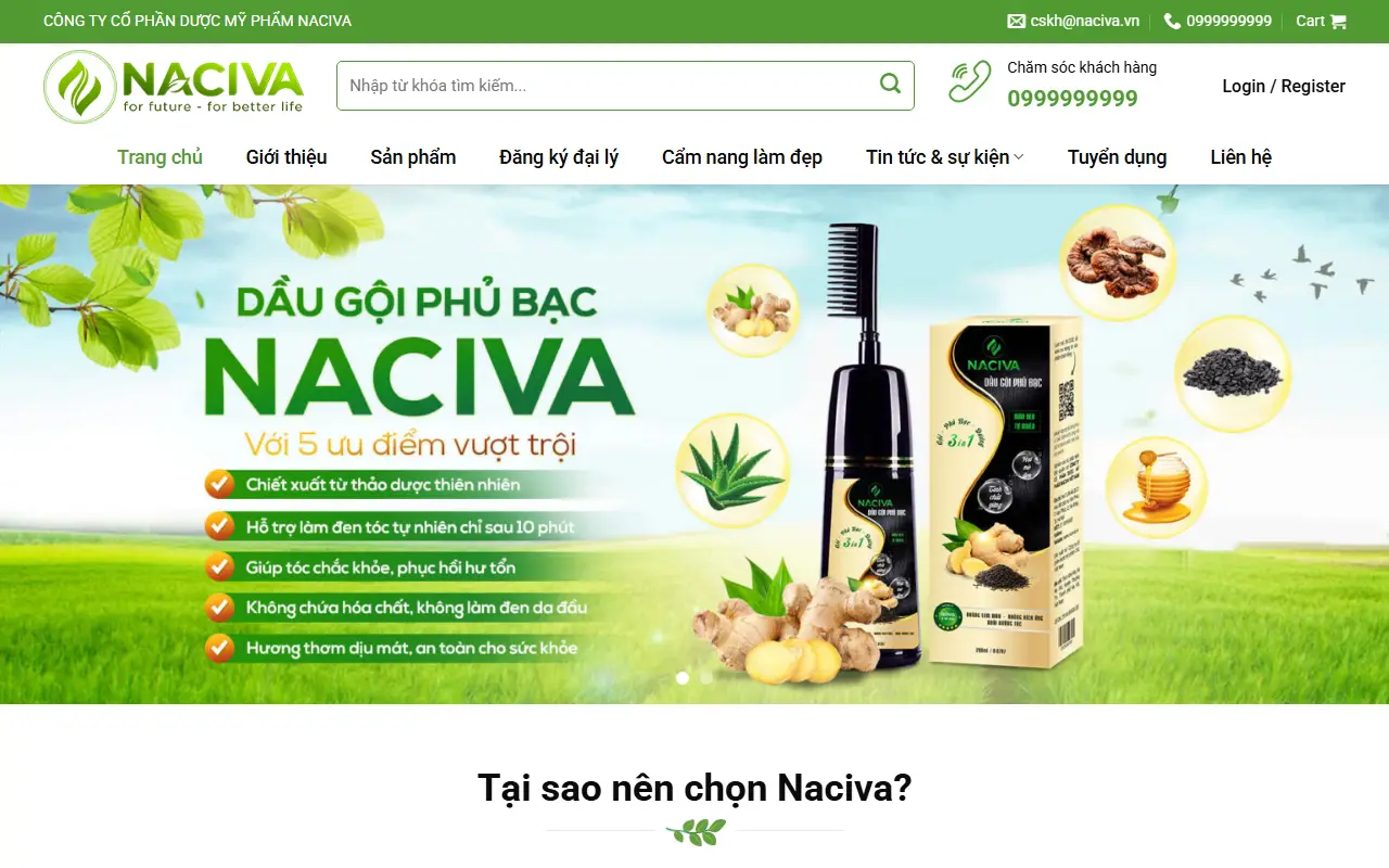 Mẫu website Công Ty Cổ Phần Dược Mỹ Phẩm Naciva #1