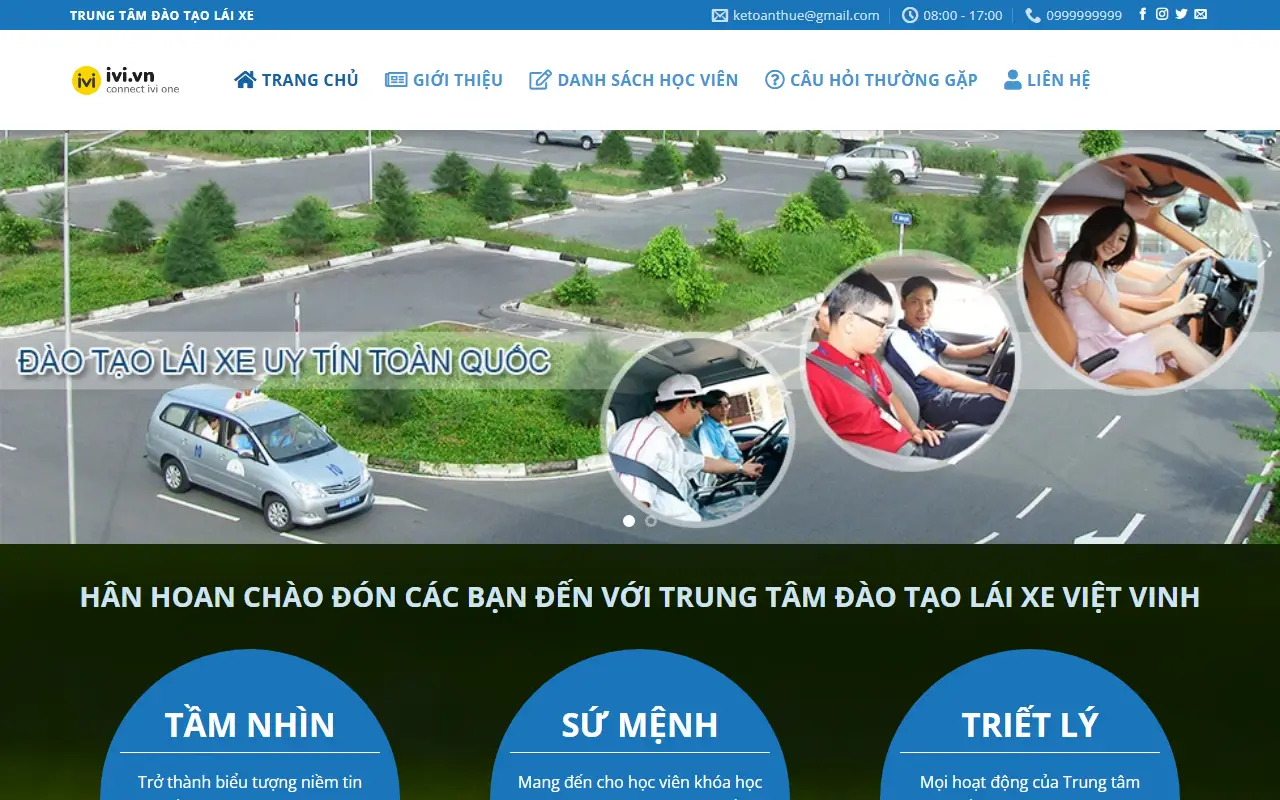 Mẫu website Dạy lái xe #1