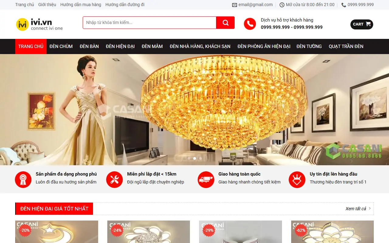 Ảnh trang chủ mẫu website điện & năng lượng denled2.ivi.vn
