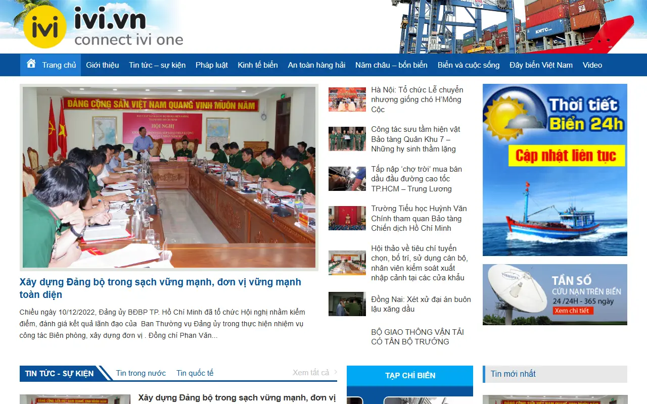 Mẫu website Hội Người Đi Biển Việt Nam