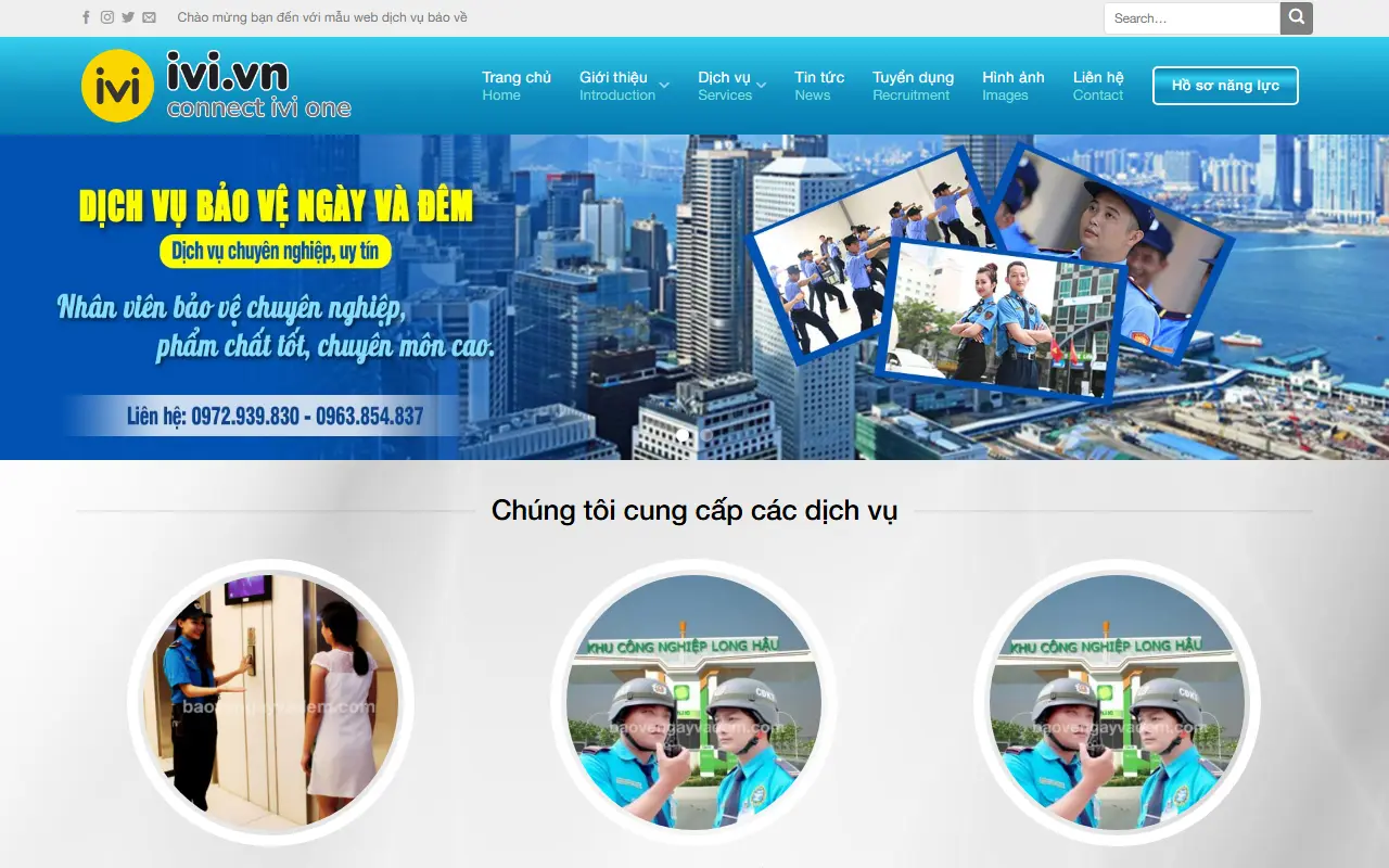 Mẫu website Dịch vụ bảo vệ