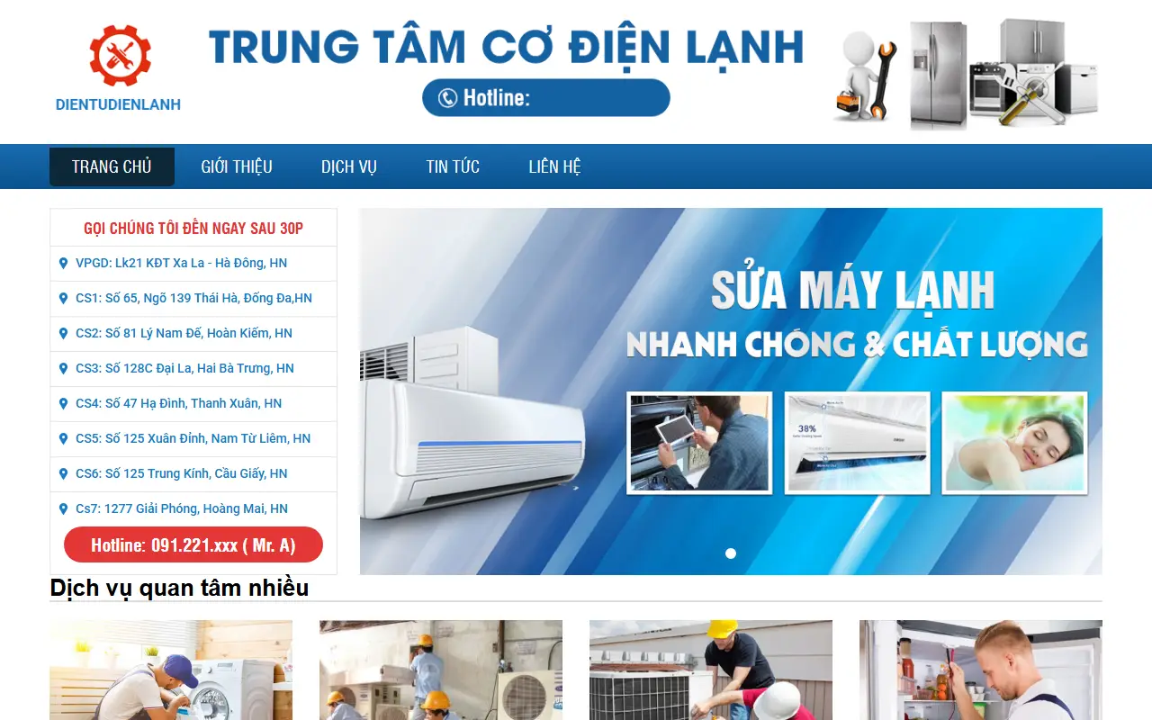 Mẫu website Điện lạnh #2