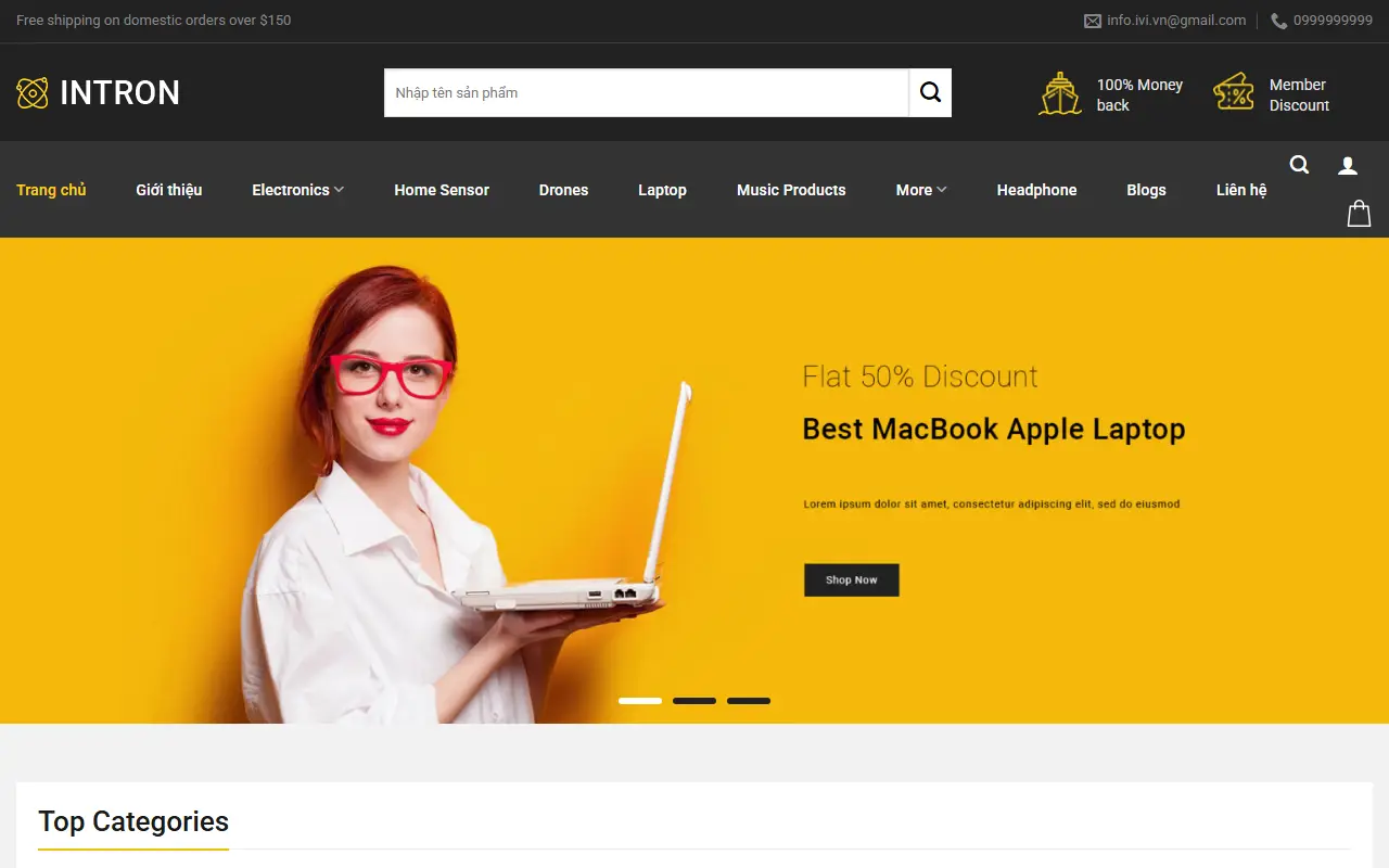 Mẫu website Mẫu web điện máy