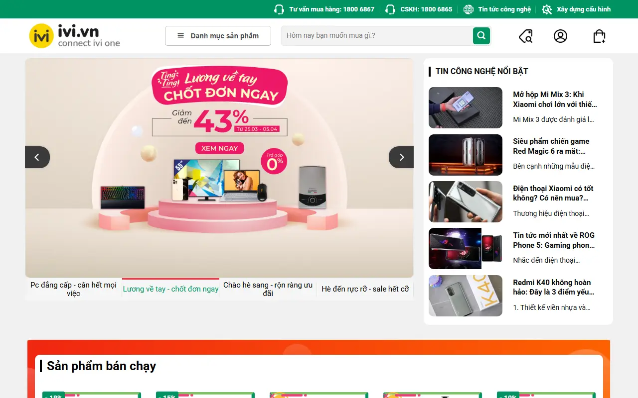 Mẫu website Điện Máy 5