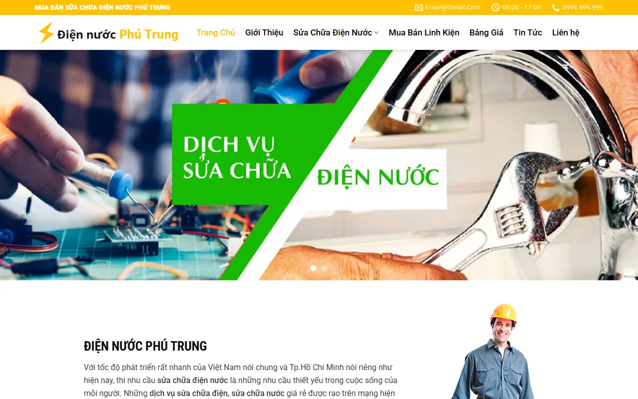 Mẫu website Điện nước #1