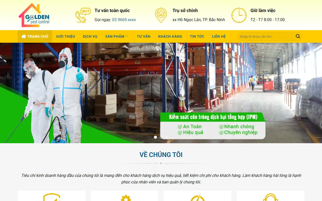 Mẫu website CÔNG TY TNHH PEST CONTROL