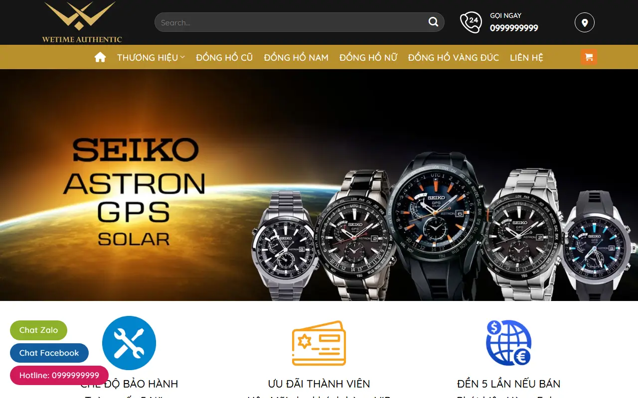 Mẫu website Trang Chủ - Wetimeauthentic