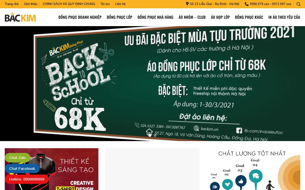Mẫu website Đồng phục 2