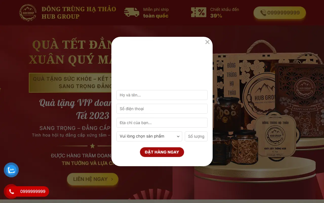 Mẫu website Mẫu website bán đông trùng hạ thảo – Dịch vụ thiết kế web uy tín