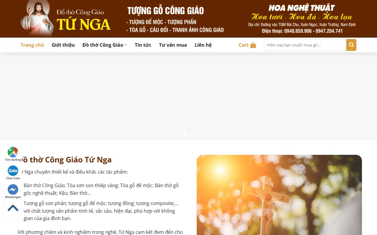 Ảnh trang chủ mẫu website phong thuỷ & đồ thờ dotho.ivi.vn