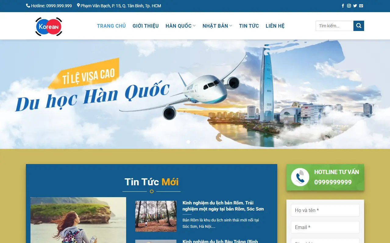 Mẫu website Tư vấn Du học #3