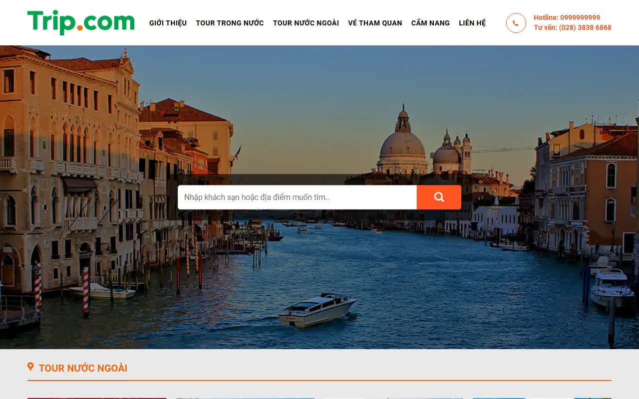 Mẫu website Giao diện website du lịch