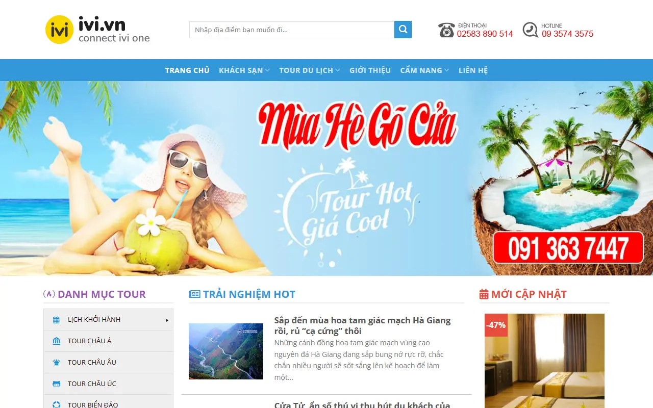 Mẫu website Du Lịch – Tour trong nước và quốc tế