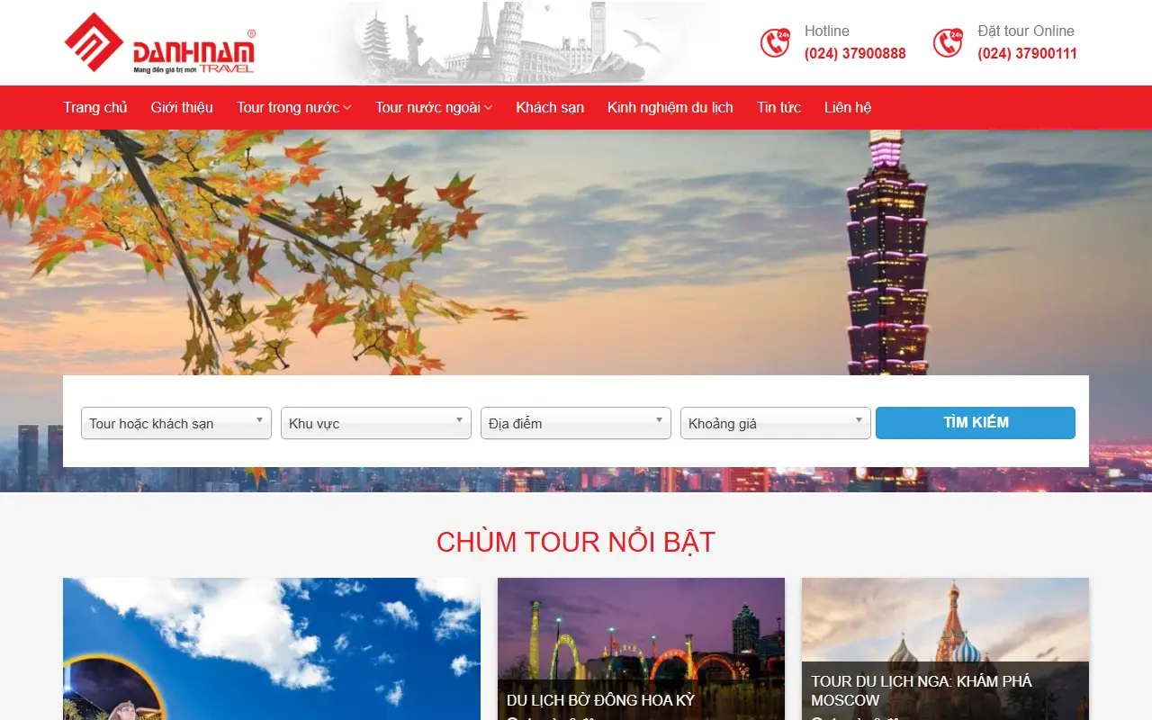 Mẫu website Du Lịch 2 Pro – Tour trong nước và quốc tế