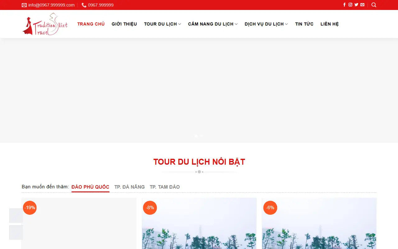 Mẫu website Du lịch truyền thống Việt