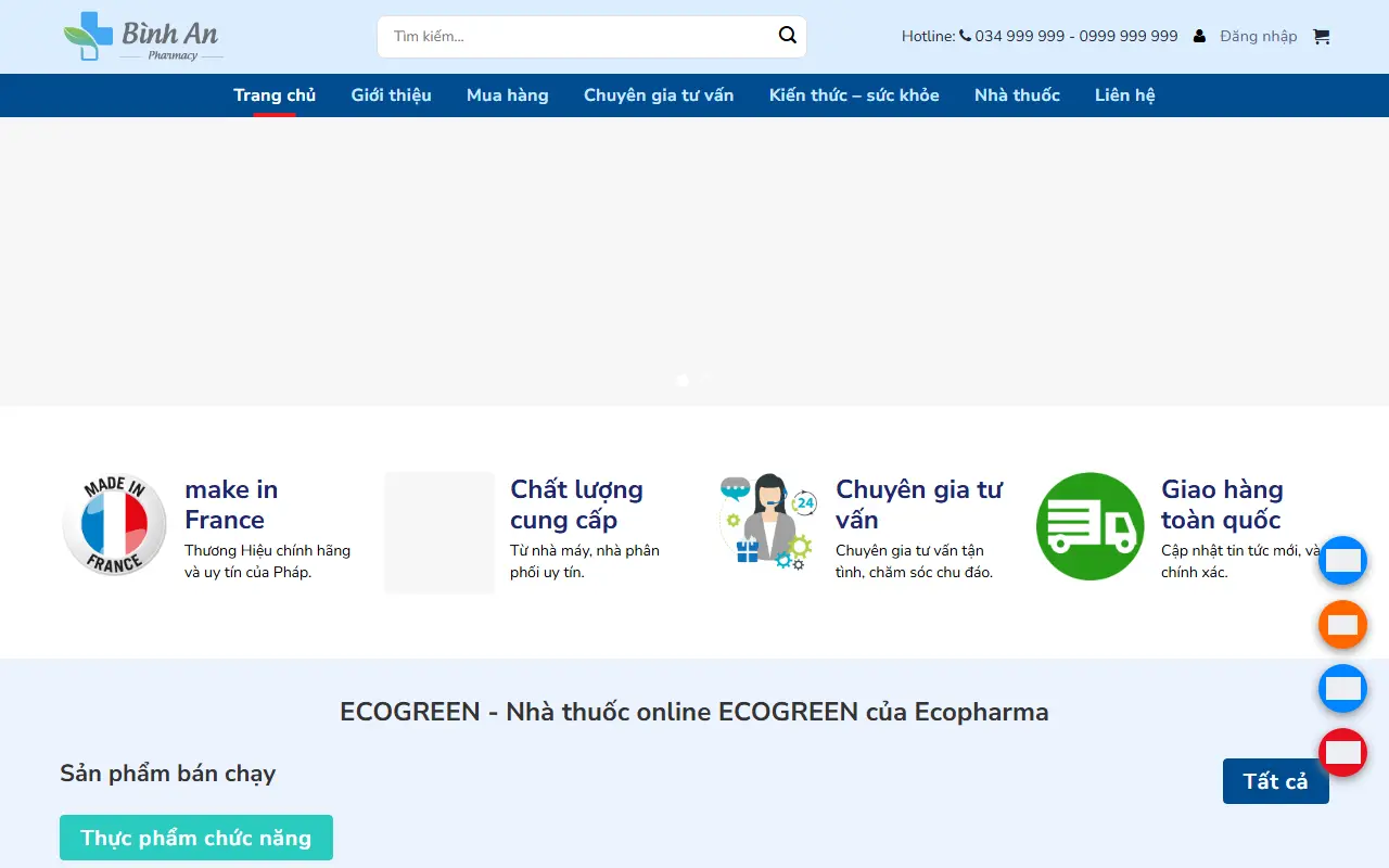 Mẫu website Demo web nhà thuốc