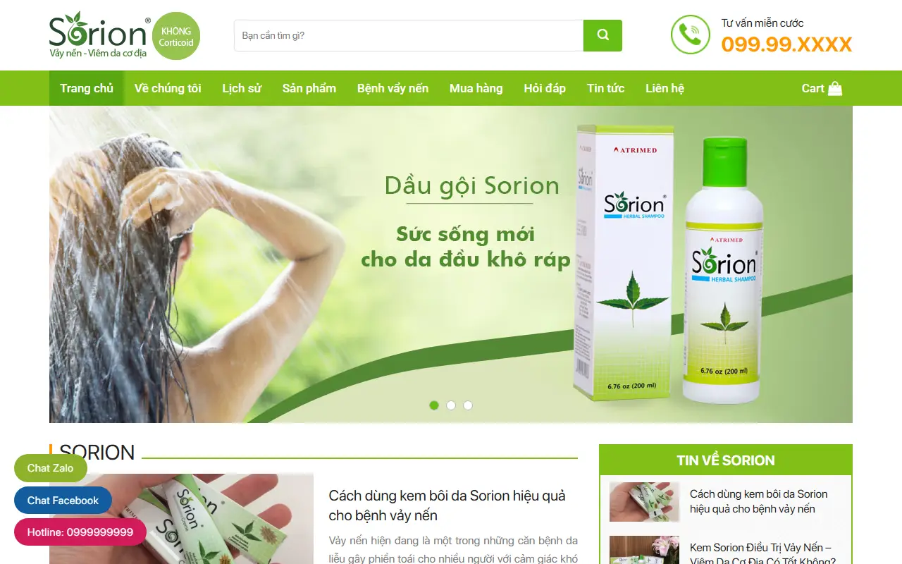 Ảnh trang chủ mẫu website dược phẩm & thuốc duocpham4.ivi.vn