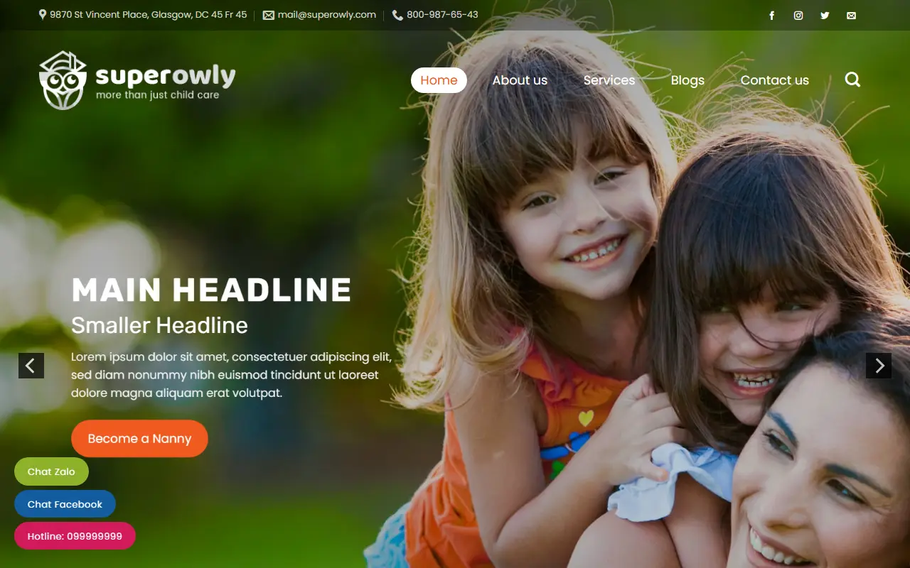 Ảnh trang chủ mẫu website khoá học online edu1.ivi.vn