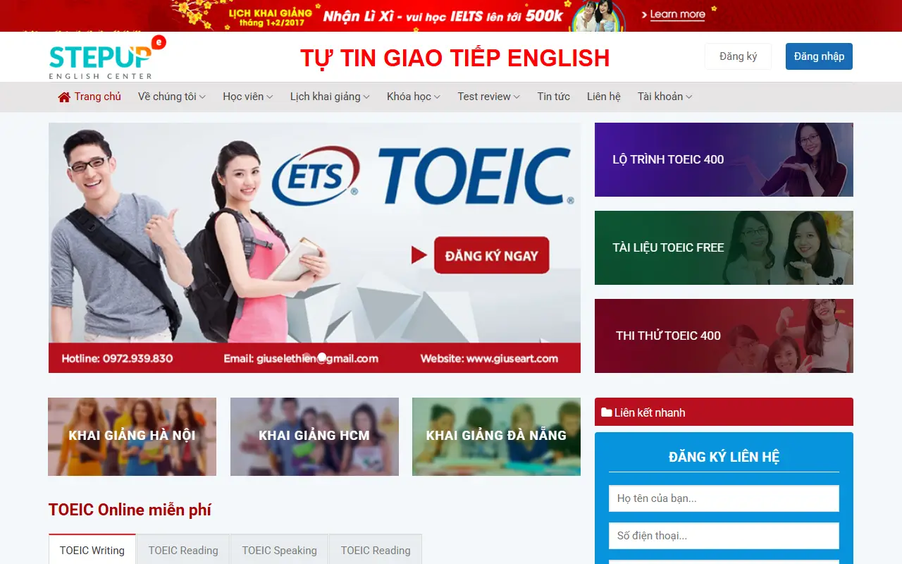 Mẫu website Giáo dục & Khóa học – Khóa học trực tuyến