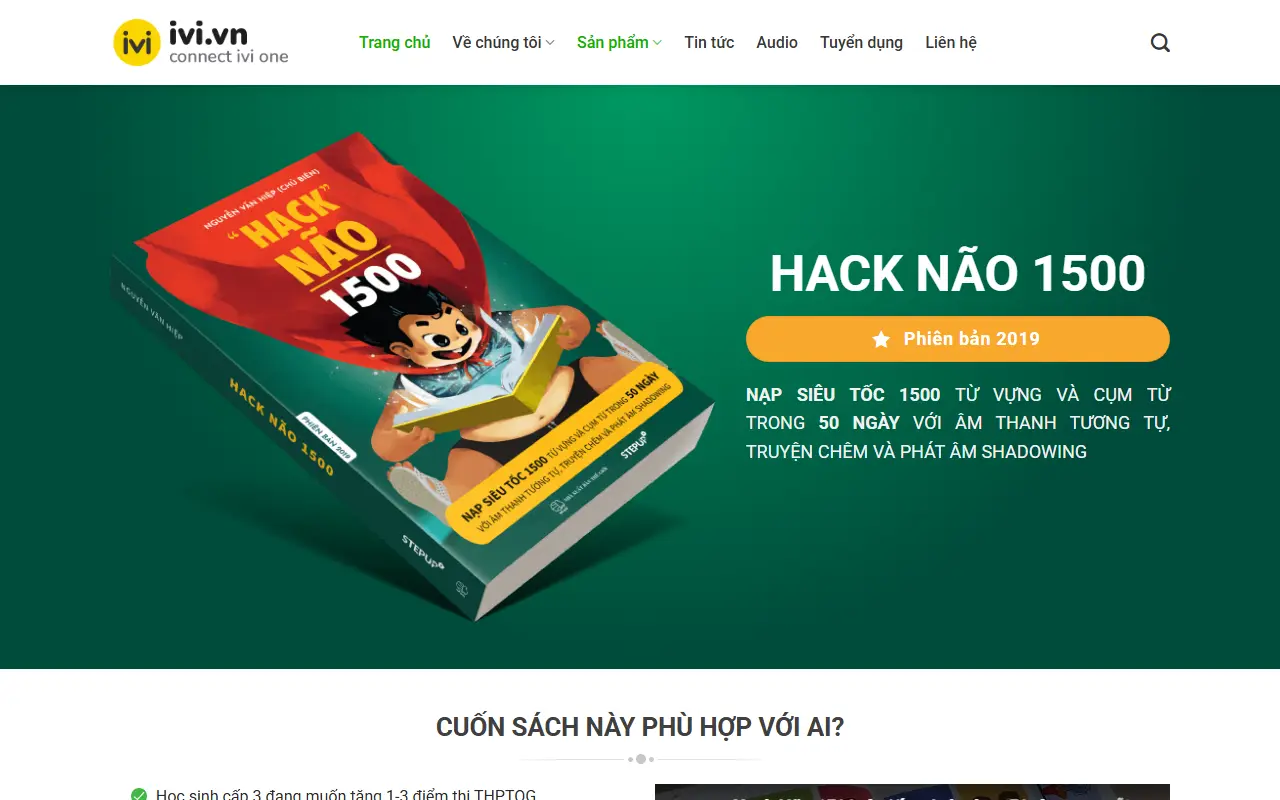 Ảnh trang chủ mẫu website trường học & giáo dục education.ivi.vn