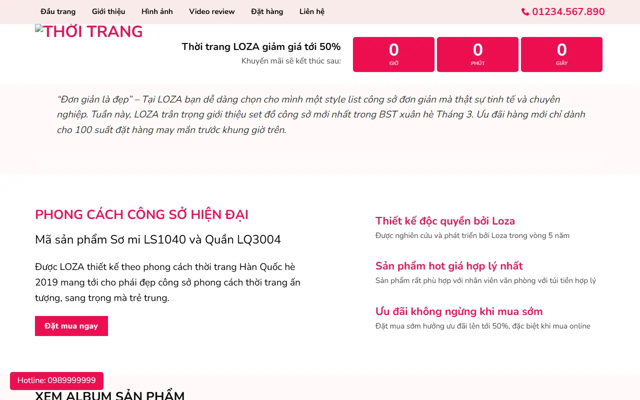 Mẫu website Thời trang #2