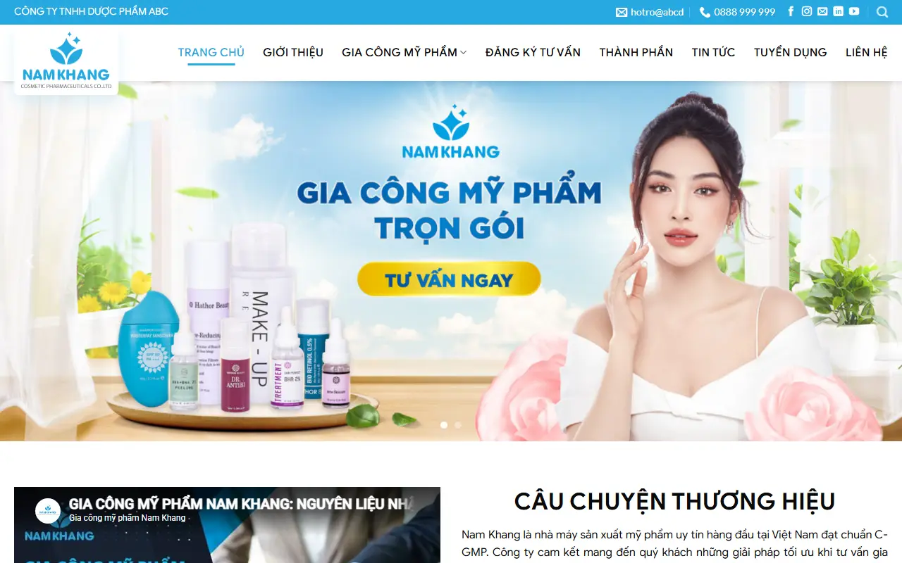 Mẫu website demo web mỹ phẩm