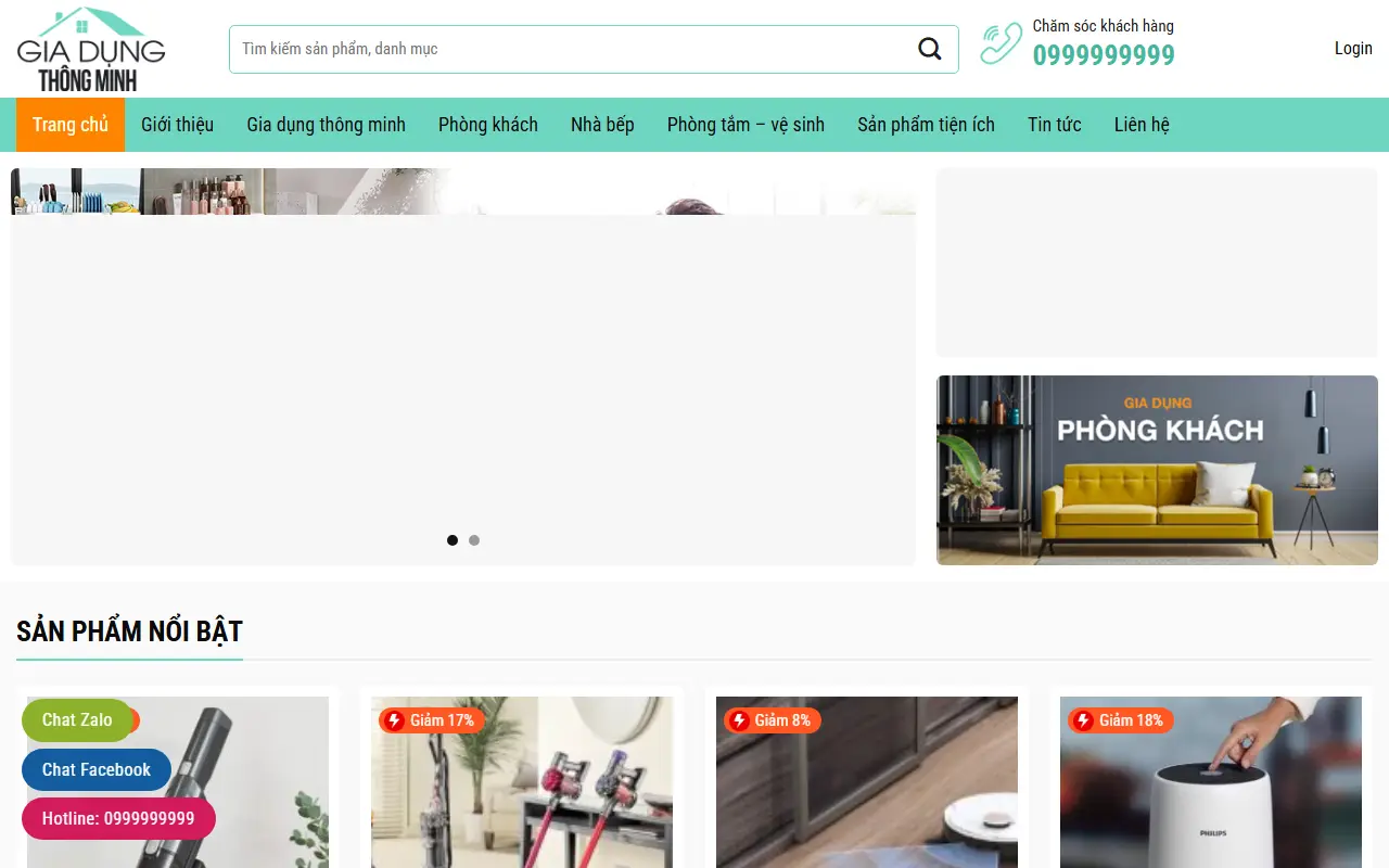 Mẫu website Mẫu web gia dụng