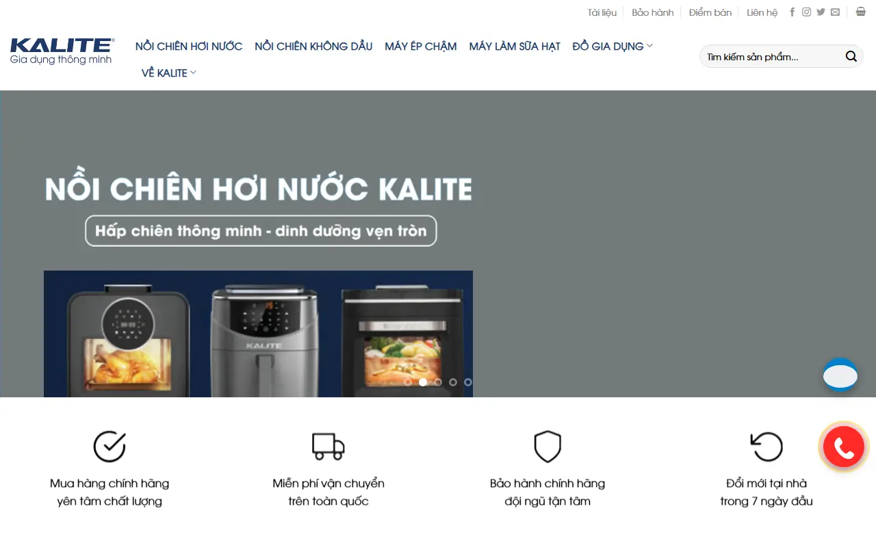 Ảnh trang chủ mẫu website đồ gia dụng giadung2.ivi.vn