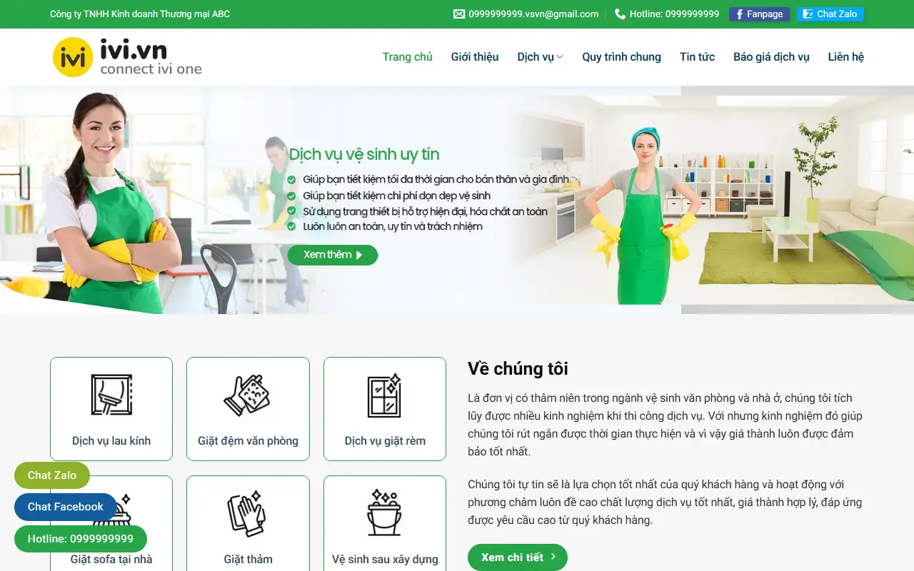 Mẫu website Mẫu web giặt thảm văn phòng #1